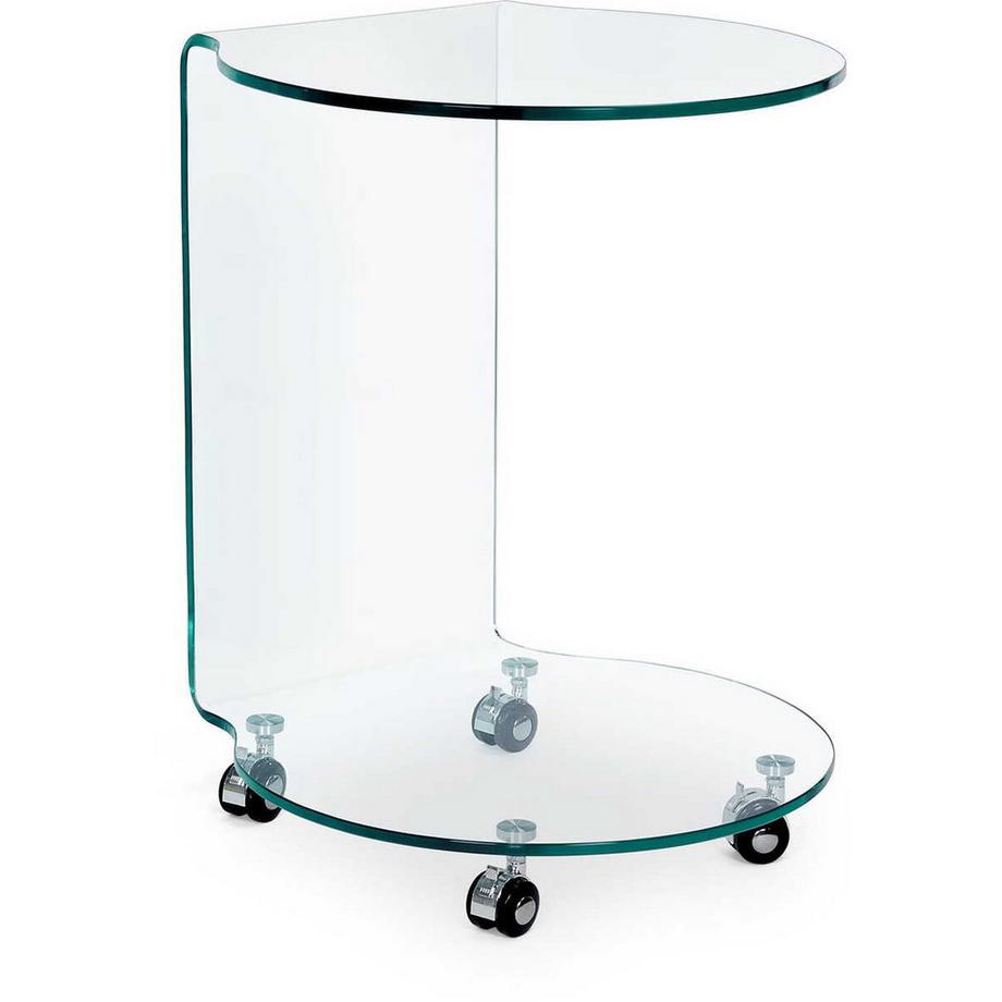 mutoni Table d'appoint verre Iride ronde 45  