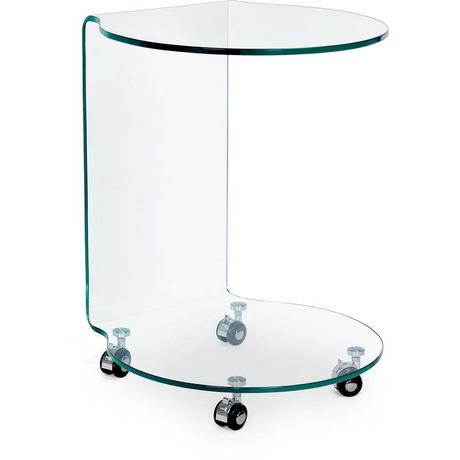 mutoni Table d&#039;appoint verre Iride ronde 45  