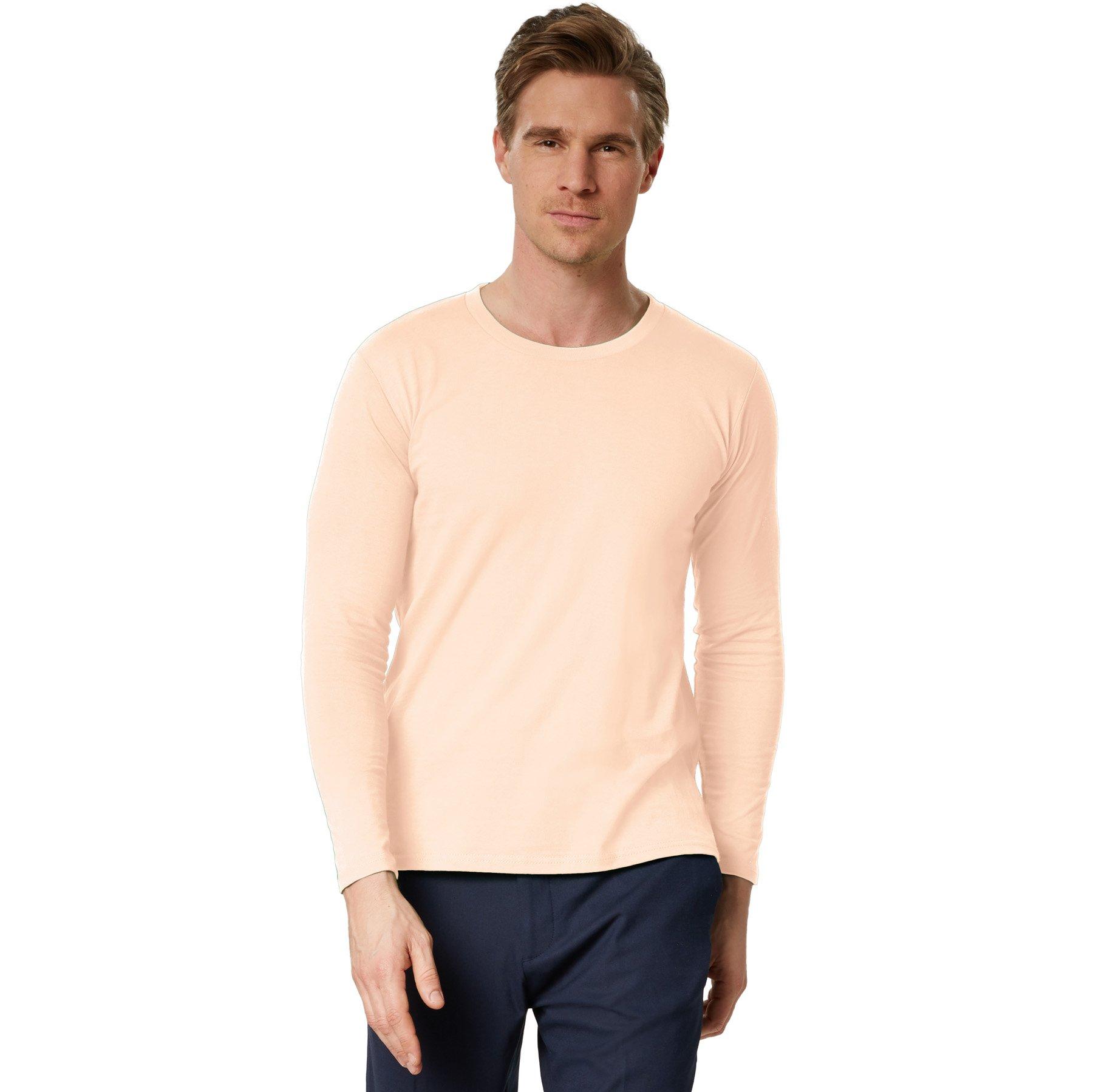 Image of Langarm-shirt Männer Herren Hellrosa XL