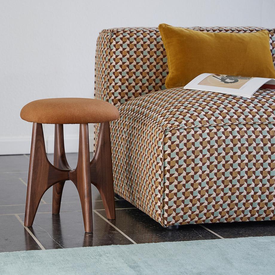 La Redoute Intérieurs Gepolsterter Hocker aus massivem Nussbaum  