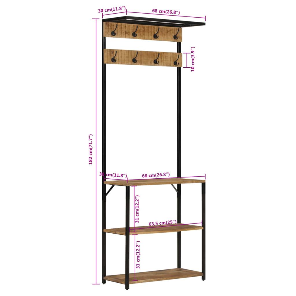 VidaXL Porte-manteau avec rangement des chaussures bois  