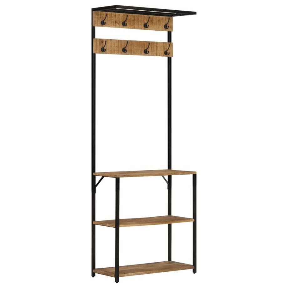Porte-manteau avec rangement des chaussures bois