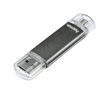 Hama Pendrive USB-MicroUSB 2.0 Laeta Twin 16GB grigio