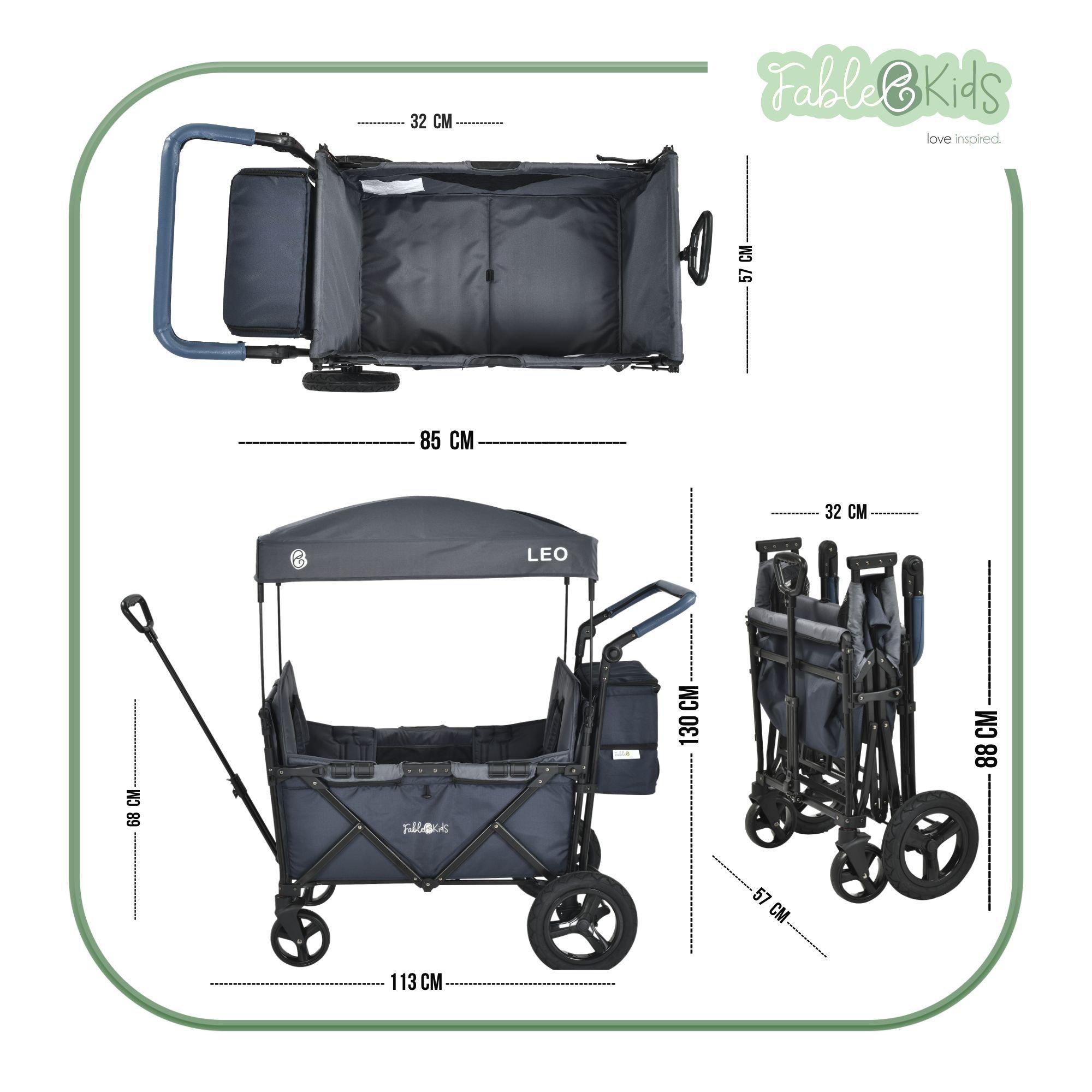 FableKids  LEO X2Plus Carrello Pieghevole con Tetto 