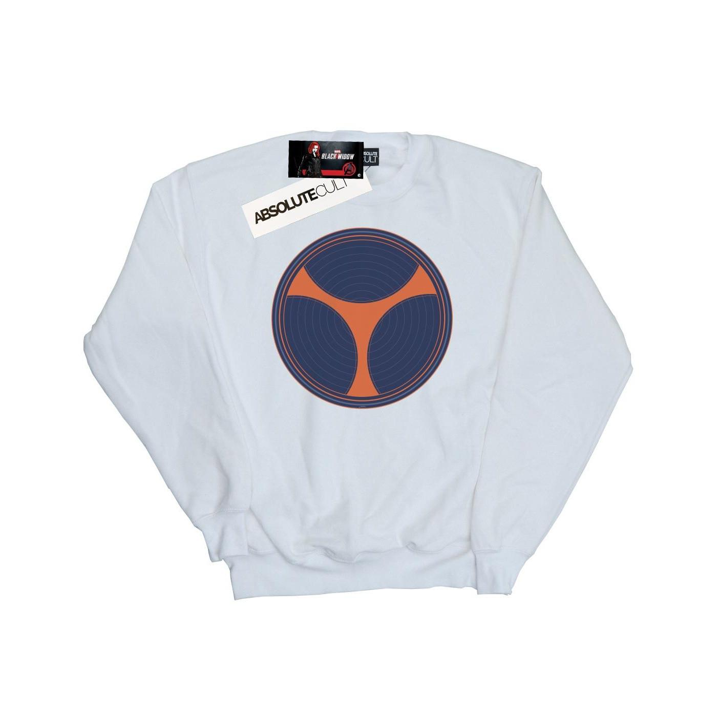 Image of Black Widow Movie Taskmaster Distressed Shield Sweatshirt Jungen Weiss 152-158