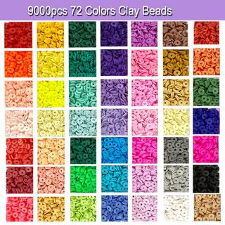 Activity-board  Perles à enfiler, 10000+pcs Clay Beads Set Heishi Beads Set Jewelry Polymer Clay Beads, DIY Bead Set for Bracelets Heishi Beads 