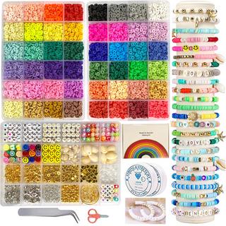 Activity-board  Perles à enfiler, 10000+pcs Clay Beads Set Heishi Beads Set Jewelry Polymer Clay Beads, DIY Bead Set for Bracelets Heishi Beads 