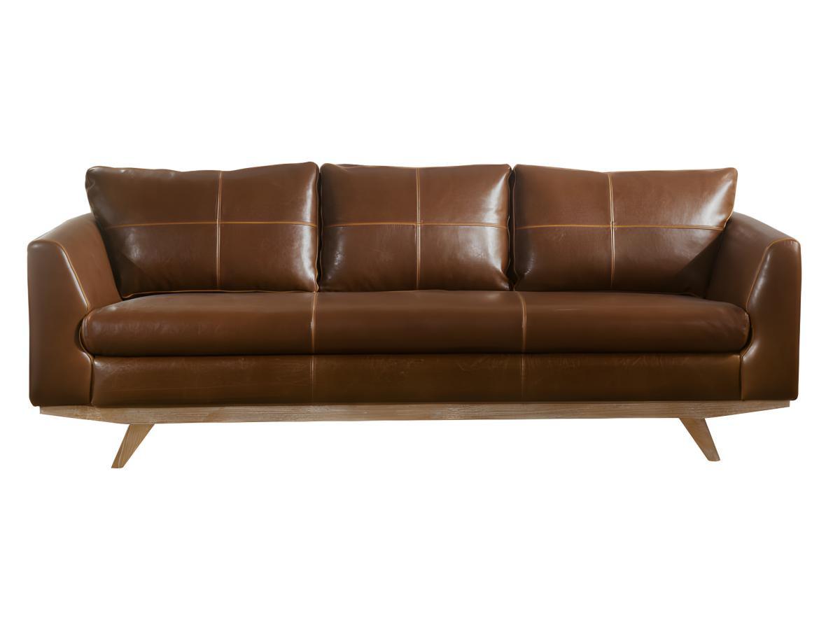 Vente-unique Ledersofa Vintage 3Sitzer ALEGAN  