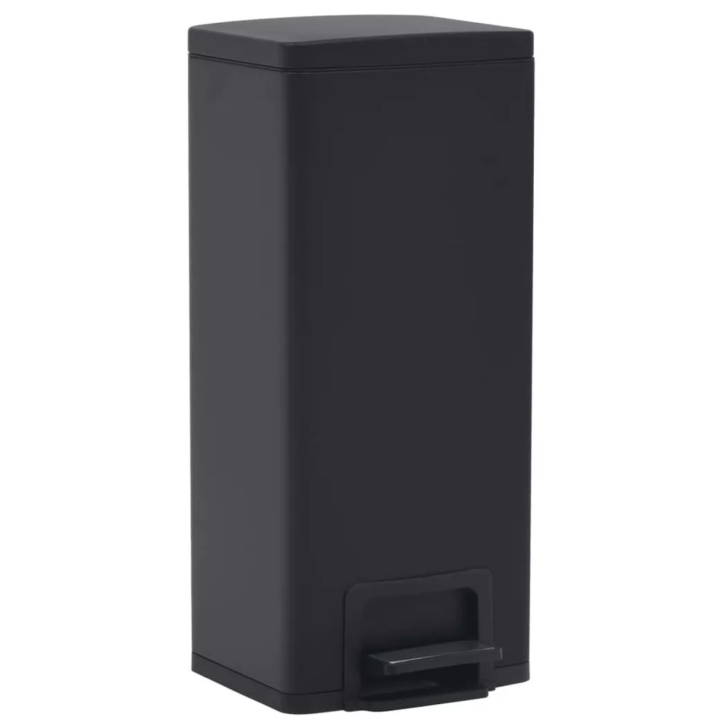 VidaXL - Poubelle acier, One Size, Noir