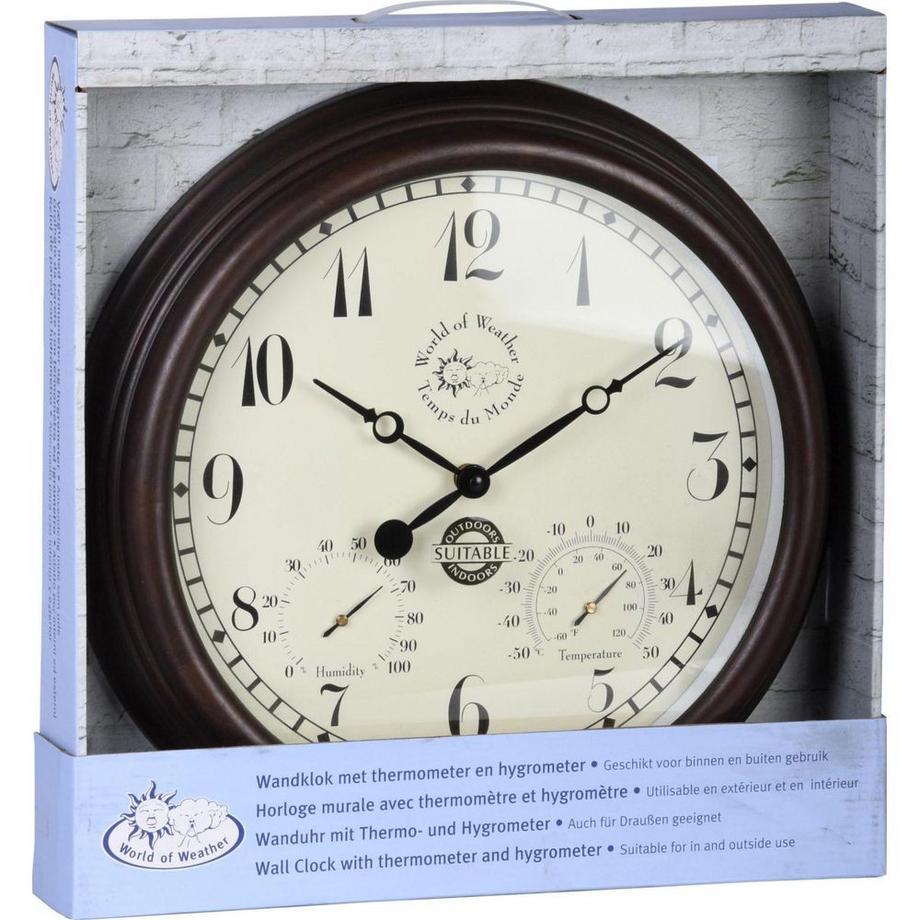 Esschert Design Horloge extérieure plastique  