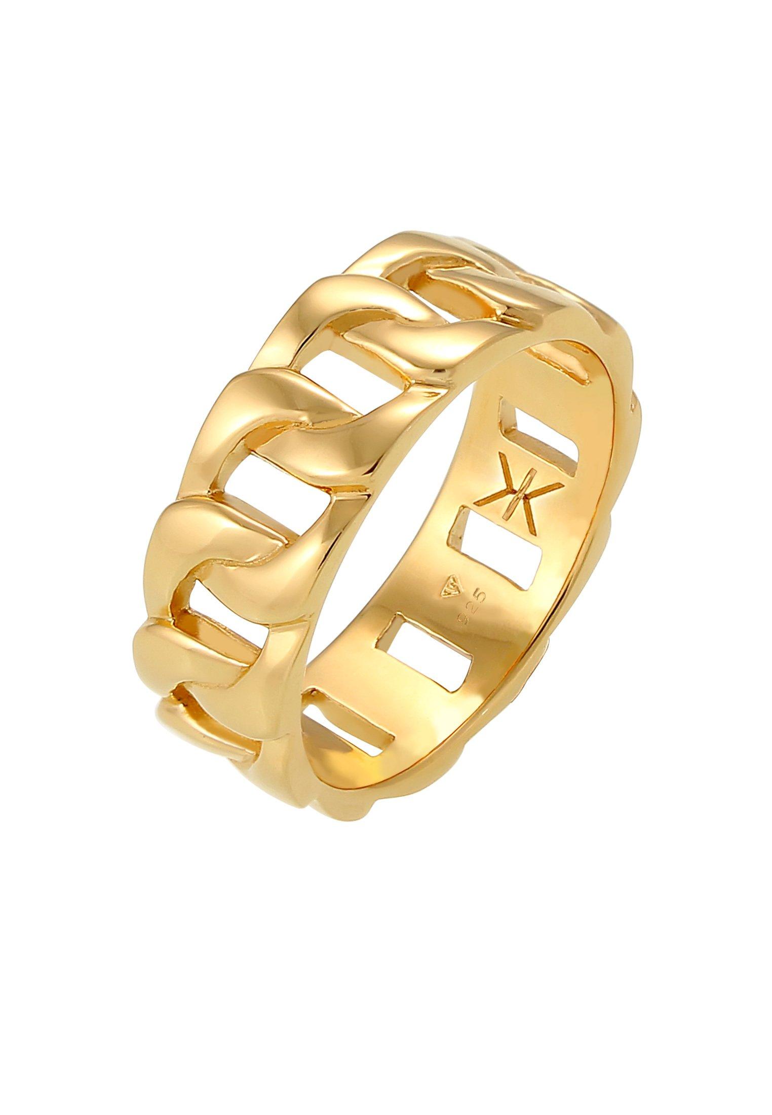 Image of Ring Chunky Chain Look Glieder Damen Gold 54mm
