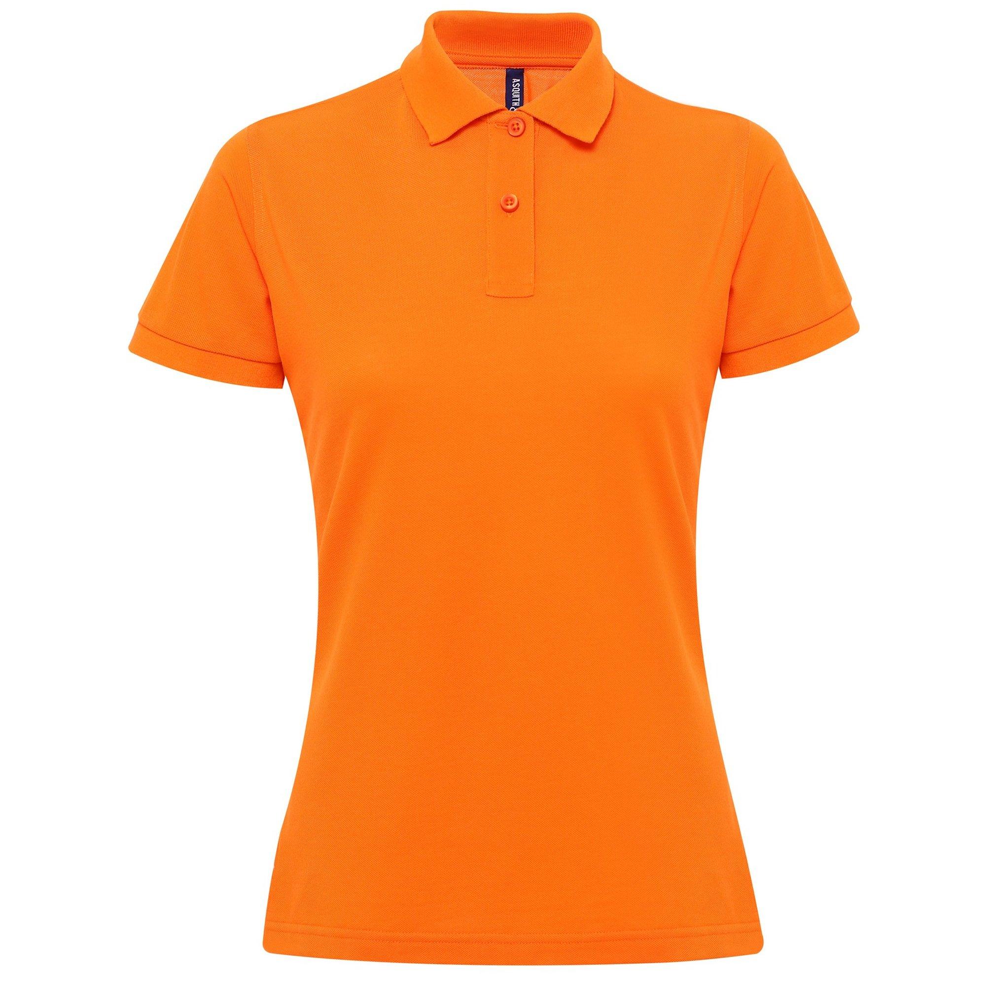 Image of Kurzarm Performance Blend Polo Shirt Damen Orange S