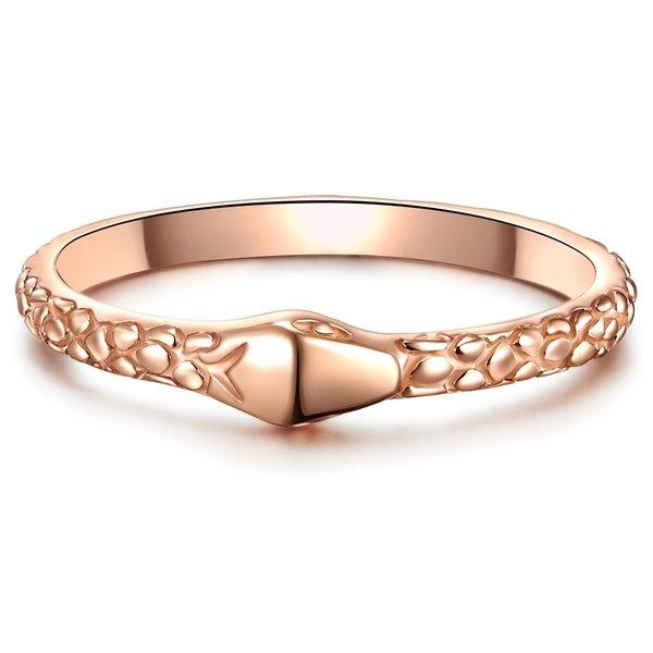 Image of Ring Schlangenkopf Damen Goldrosa 48