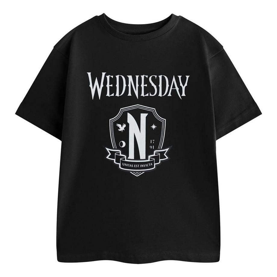 Wednesday  Unitas Est Invicta Maglietta Maniche Corte Ragazze 