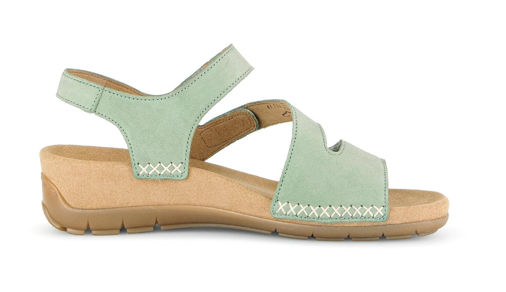 Image of Nubuk Sandale Damen Grün 39