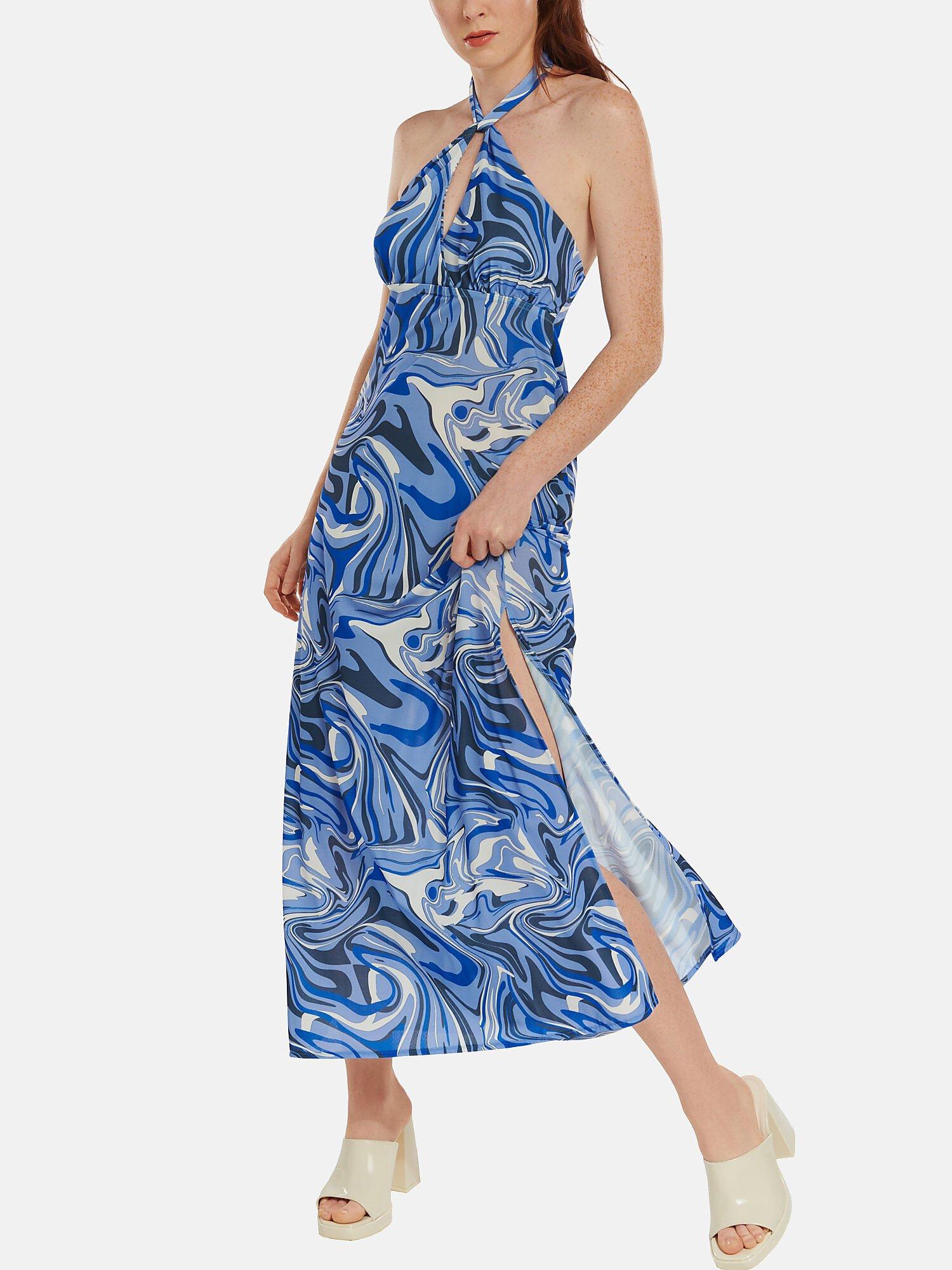 Image of Langes Sommerkleid Palma Damen Blau S