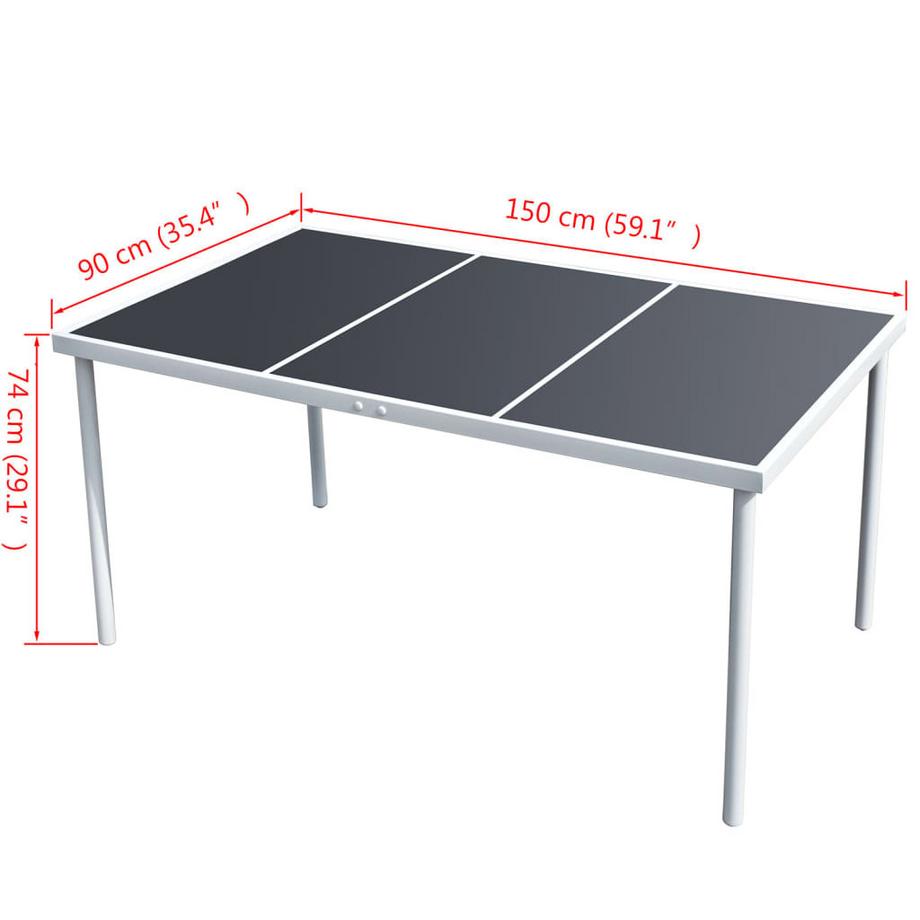 VidaXL Gartentisch glas  