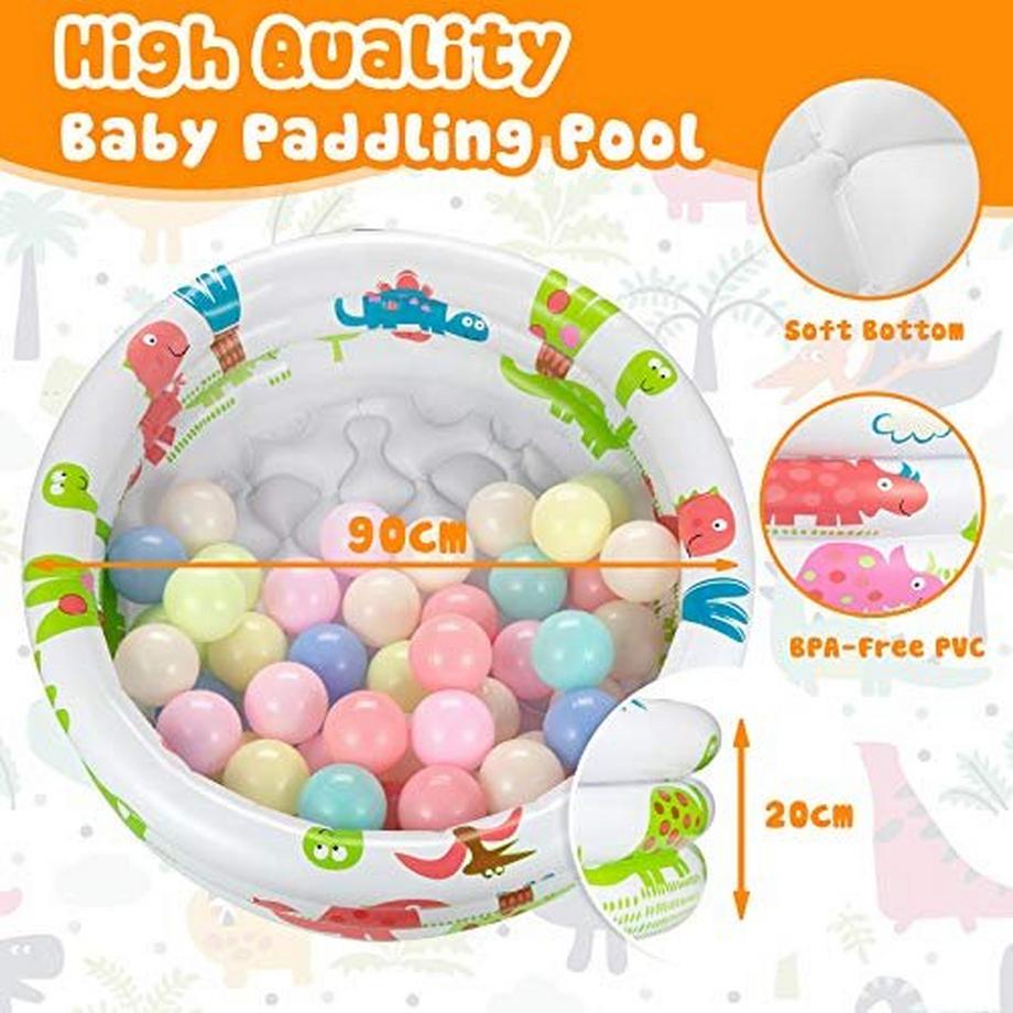 Activity-board  Aufblasbares Planschbecken - Beach Buddies Baby Pool Kinder Set Up Planschbecken, Multicolor Ø 90 x 