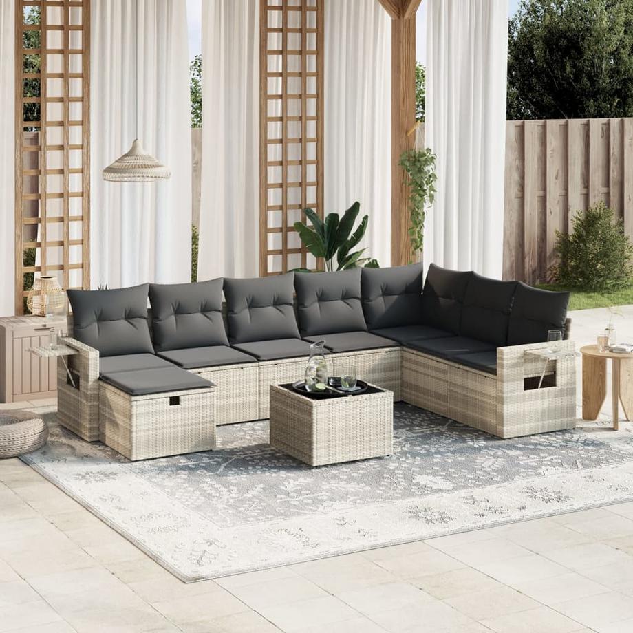 VidaXL set divano da giardino Polirattan  