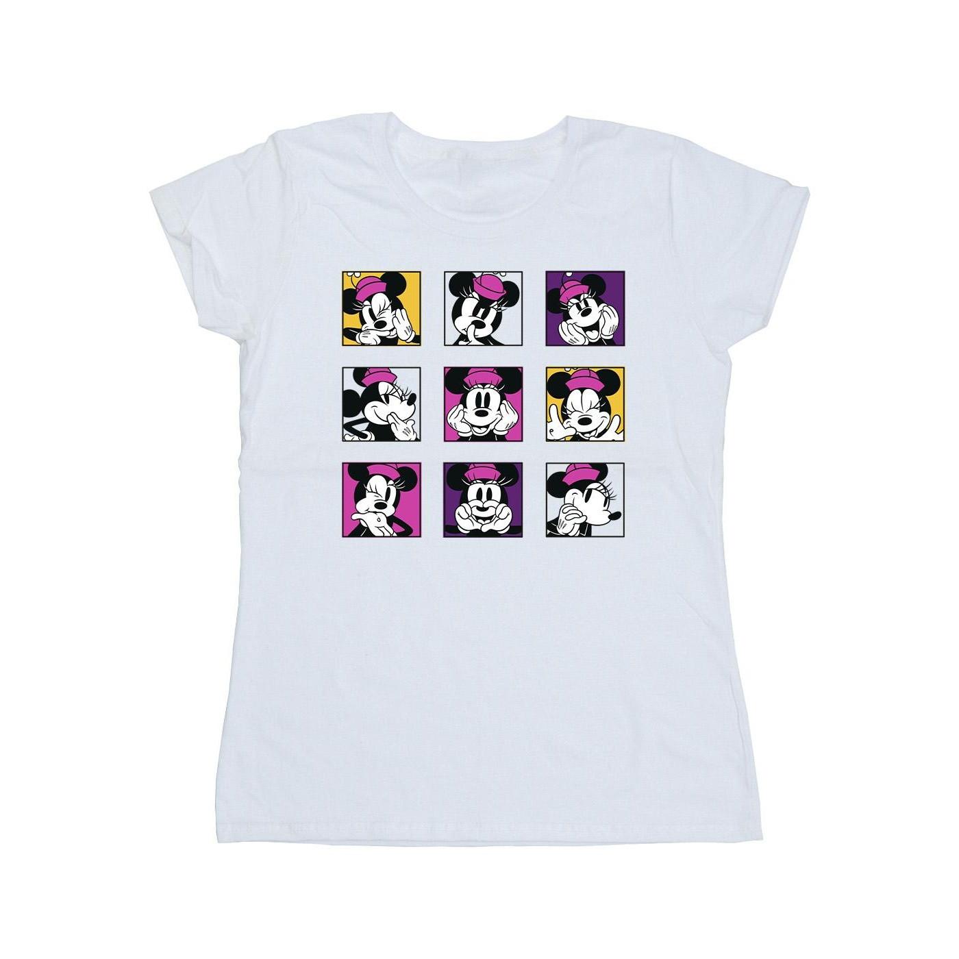 Image of Minnie Mouse Squares Tshirt Damen Weiss XXL
