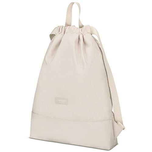 Only-bags.store Gym Bag Beige - No 7 - Sac à dos pour le sport et le festival - sac à dos petit avec poche intérieure - poche extérieure pour un accès rapide  