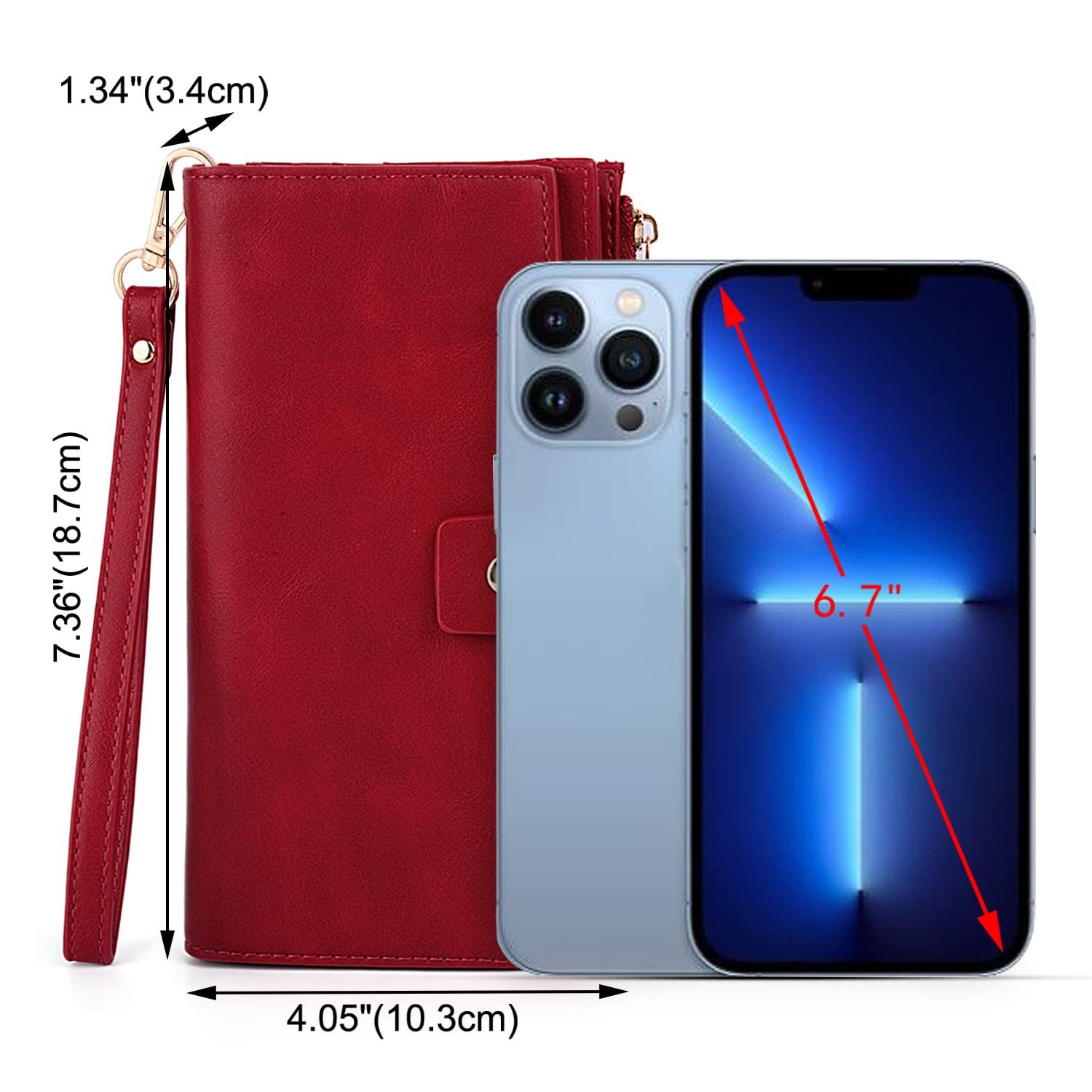 Only-bags.store Blocage RFID Grande Capacité Pochette en Cuir Vegan  