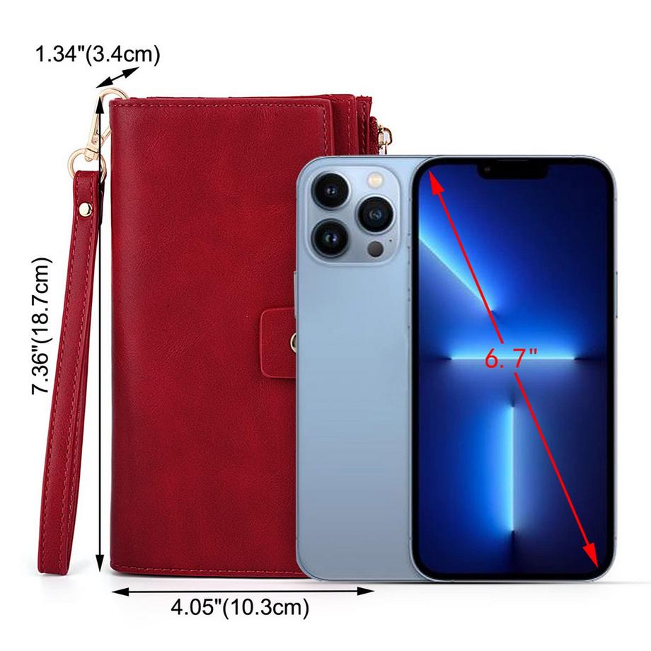 Only-bags.store Blocco RFID Grande Capacità Portafoglio Clutch in Pelle Vegana  