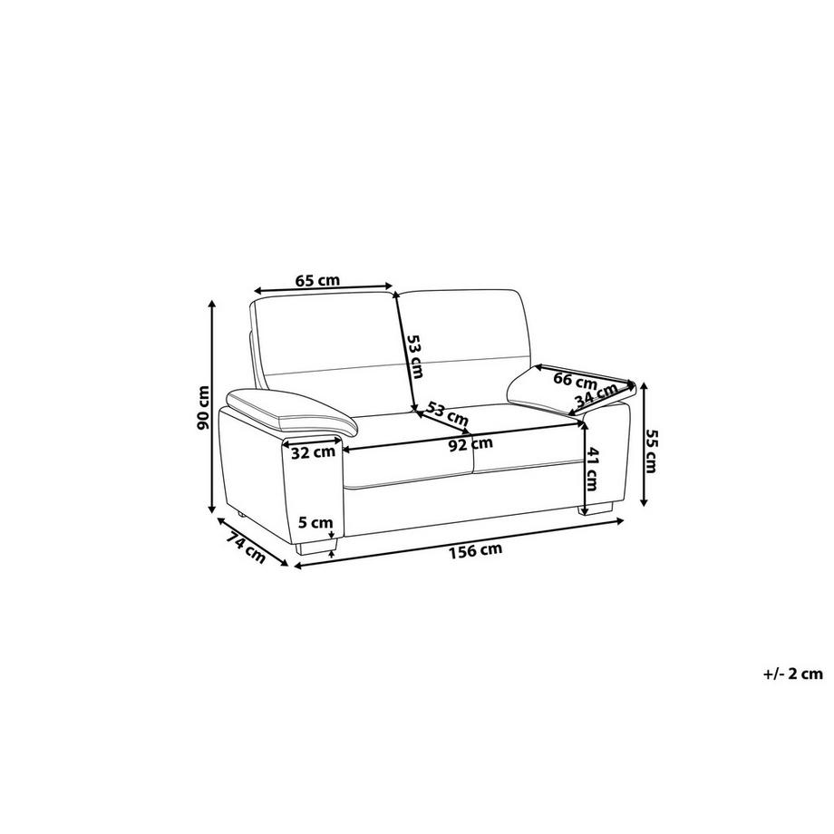 Beliani 2 Sitzer Sofa aus Stoff Skandinavisch VOGAR  