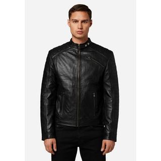 RICANO  Lederjacke 410 - Bikerjacke mit Druckknopfverschluss am Band 