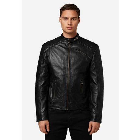 RICANO  Lederjacke 410 - Bikerjacke mit Druckknopfverschluss am Band 