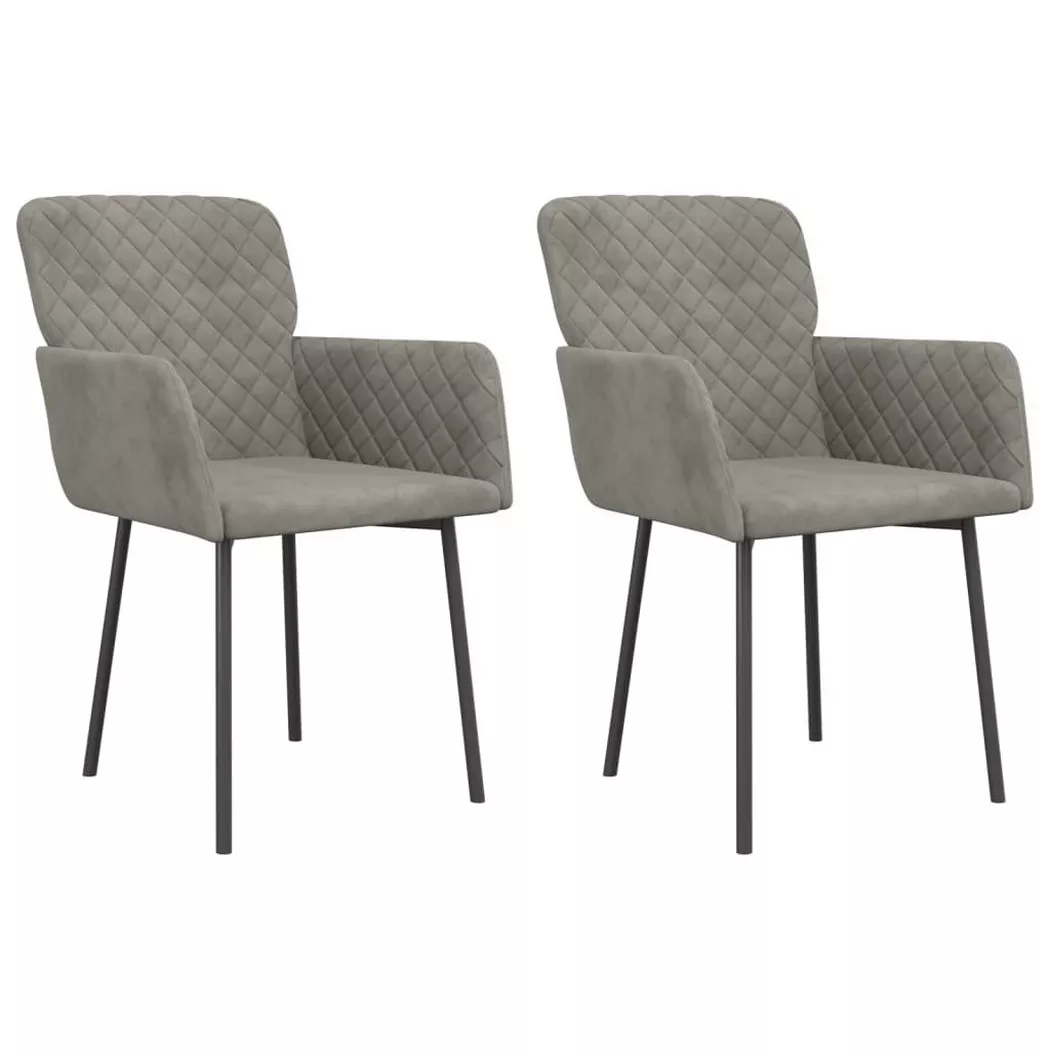 Chaises à manger lot de 2 Gris clair Velours Vidaxl