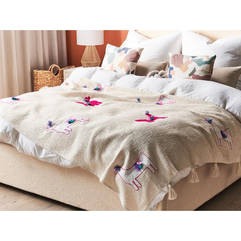 Beliani NANDYAL Plaid Douillet en Coton Boho  