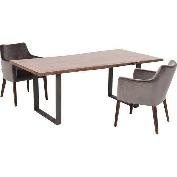 KARE Design Table Harmony Noyer acier brut 200x100cm  