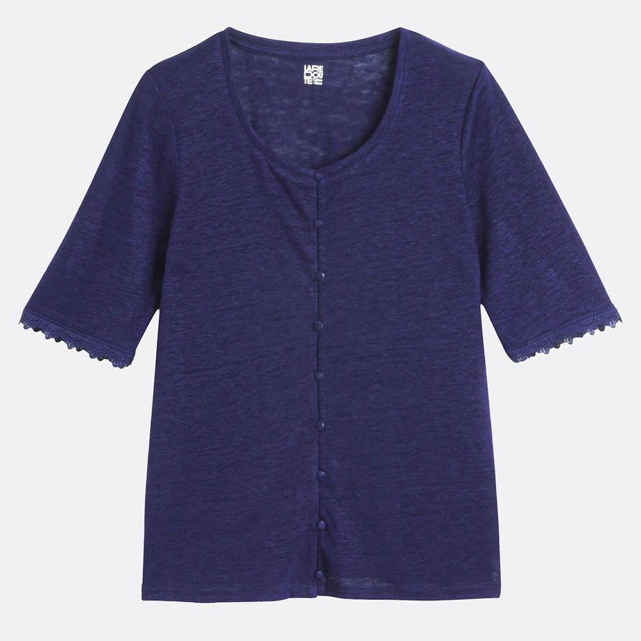 La Redoute Collections Leinenshirt mit kurzen Ärmeln  