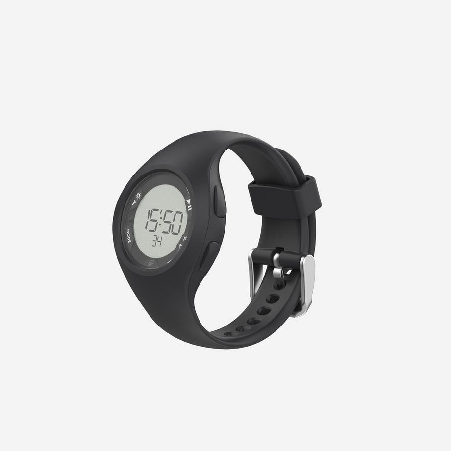 DECATHLON  Montre chronomètre de course à pied W200 S noire 