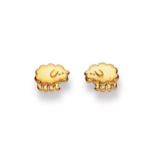 MUAU Schmuck  Clous d'oreilles mouton or jaune 750, 6mm 