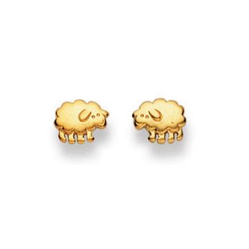 Clous d'oreilles mouton or jaune 750, 6mm