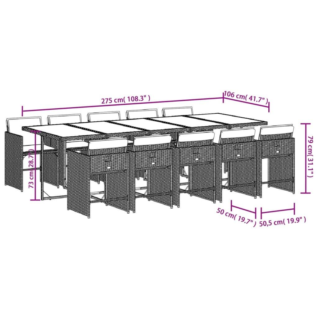 VidaXL Ensemble de salle à manger de jardin rotin synthétique  