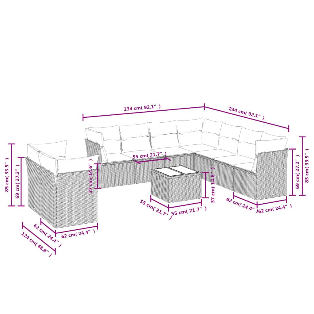 VidaXL Garten sofagarnitur poly-rattan  