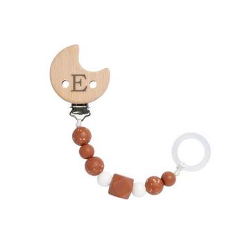 Personalisierte Schnullerkette Little Universe Moon rust