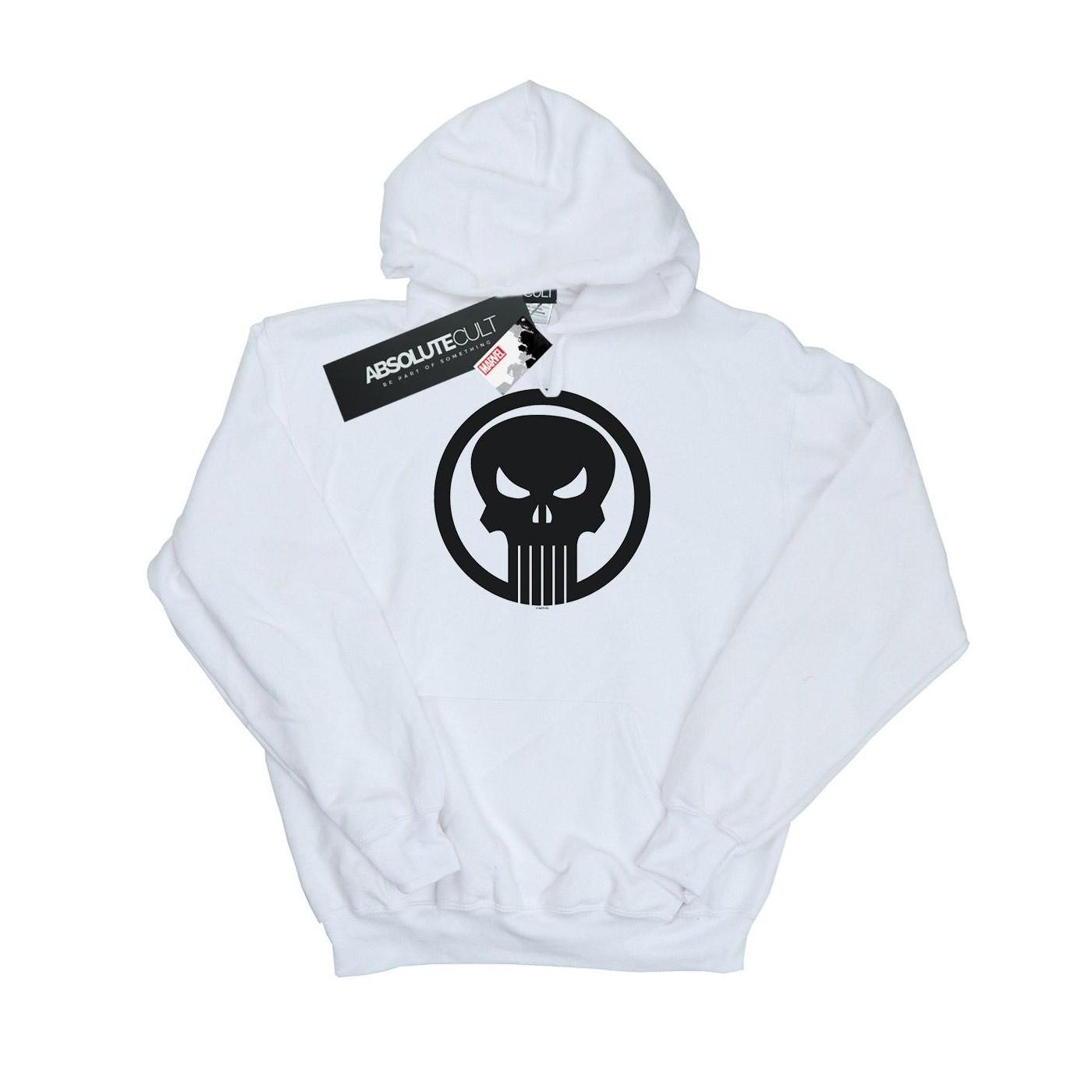 Image of The Punisher Skull Circle Kapuzenpullover Jungen Weiss 140/146