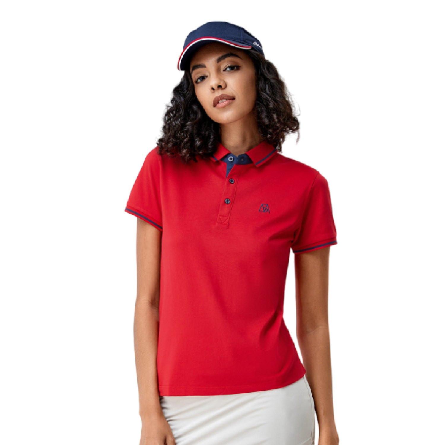Image of Sportliches Baumwollpolo Für Damen Damen Rot Bunt M