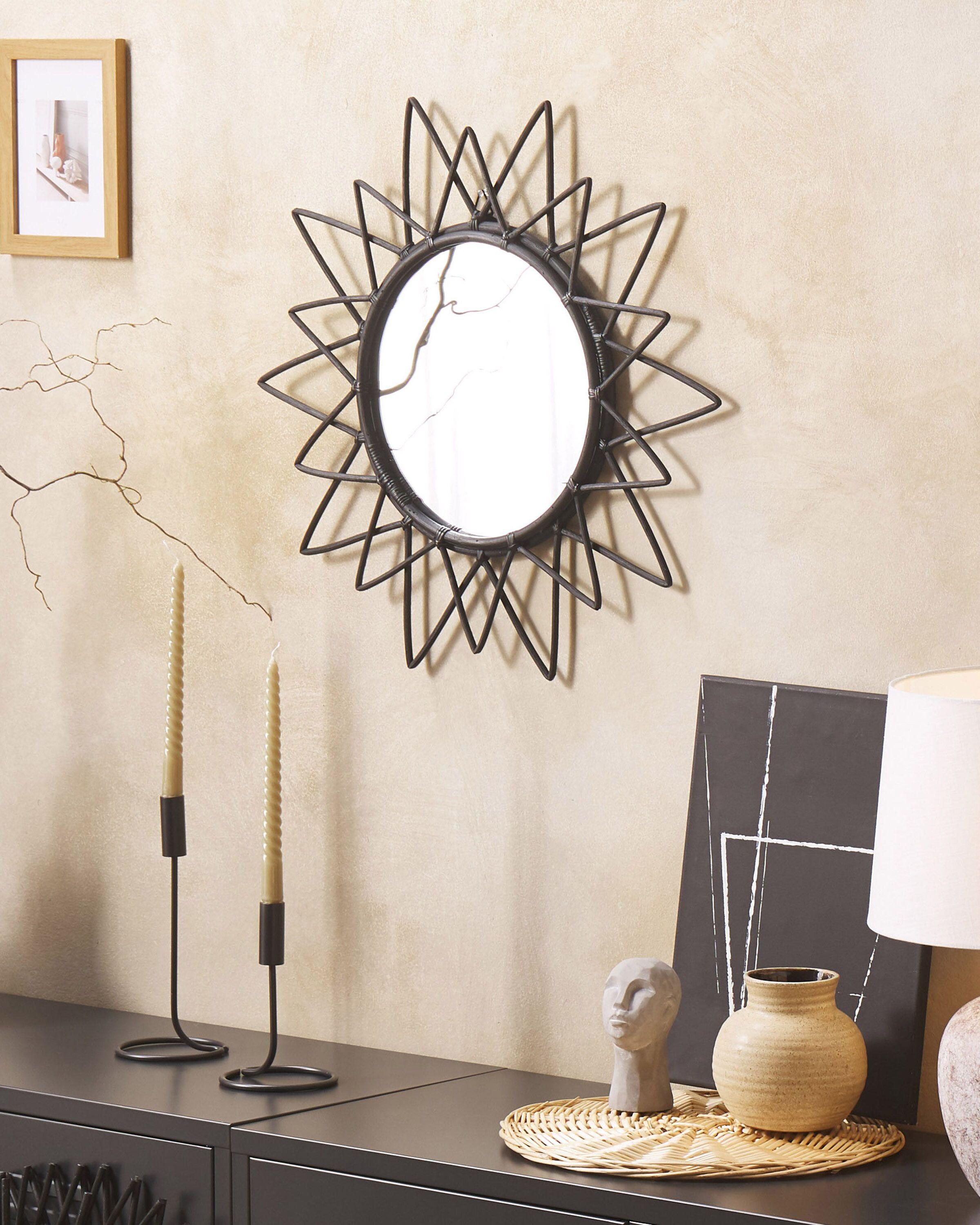 Beliani Miroir en Rotin Boho AROEK  