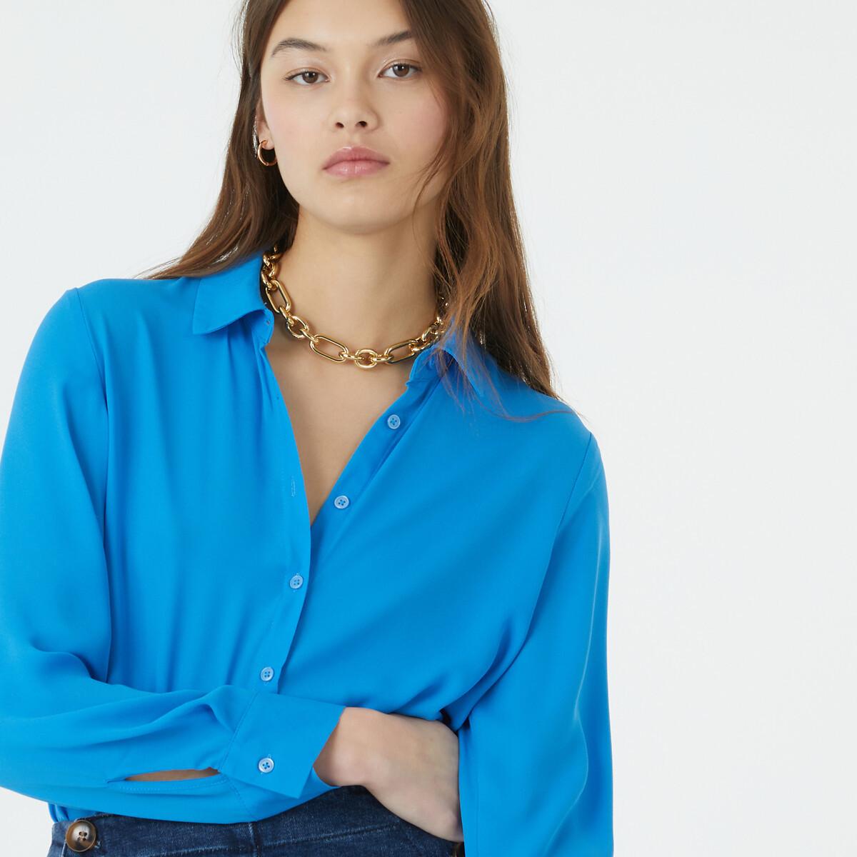 Image of Bluse Mit Langen Ärmeln Damen Blau 32