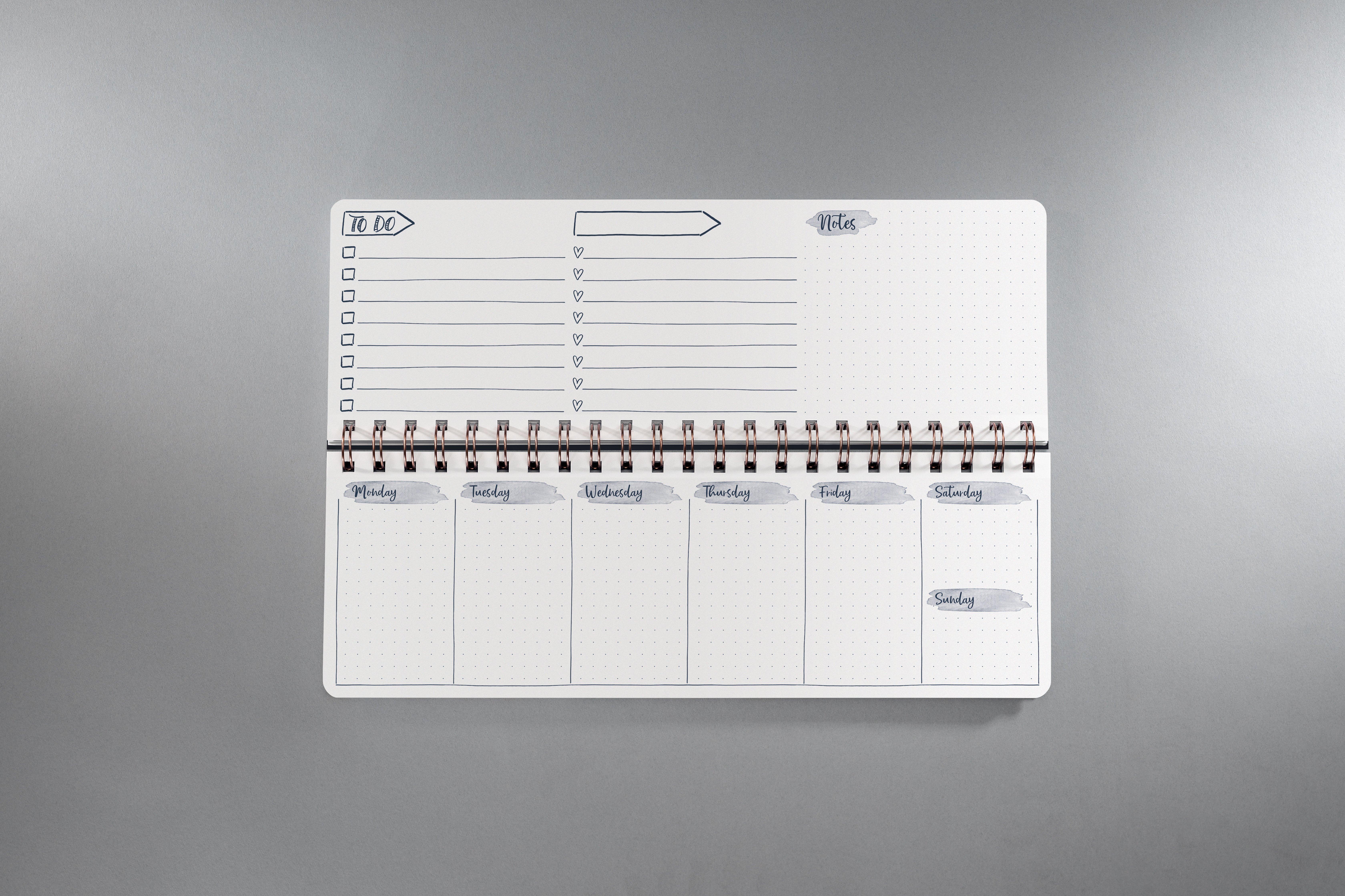 Sigel Planner settimanale Jolie senza data - Flower Love - 1/2 DIN A4 orizzontale - nero, rosa - hardcover - 2 pagine = settimana inferiore / pagina superiore di pianificazione - certificazione FSC  