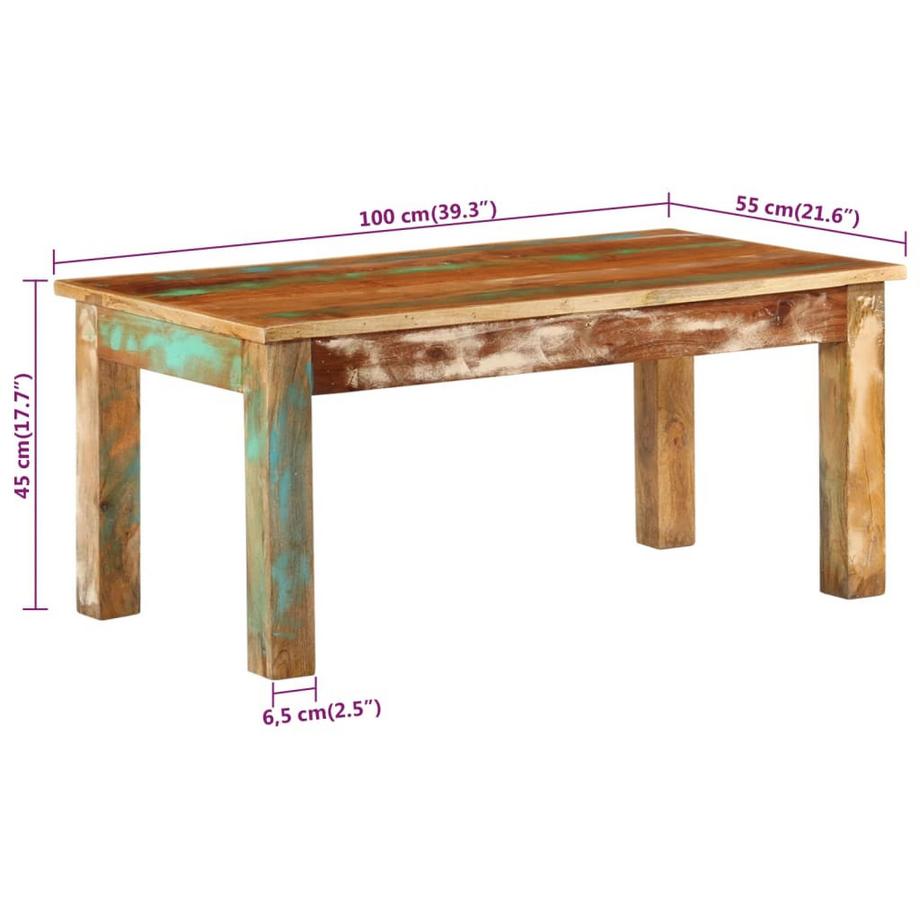 VidaXL Table basse bois de récupération  
