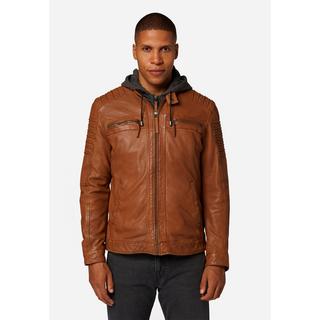 RICANO  Lederjacke 12815 Hood, Bikerstil mit abtrennbarer Kapuze 