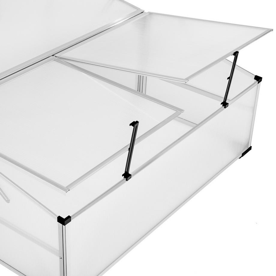 Tectake Doppel-Frühbeet  aus Aluminium witterungsbeständig  