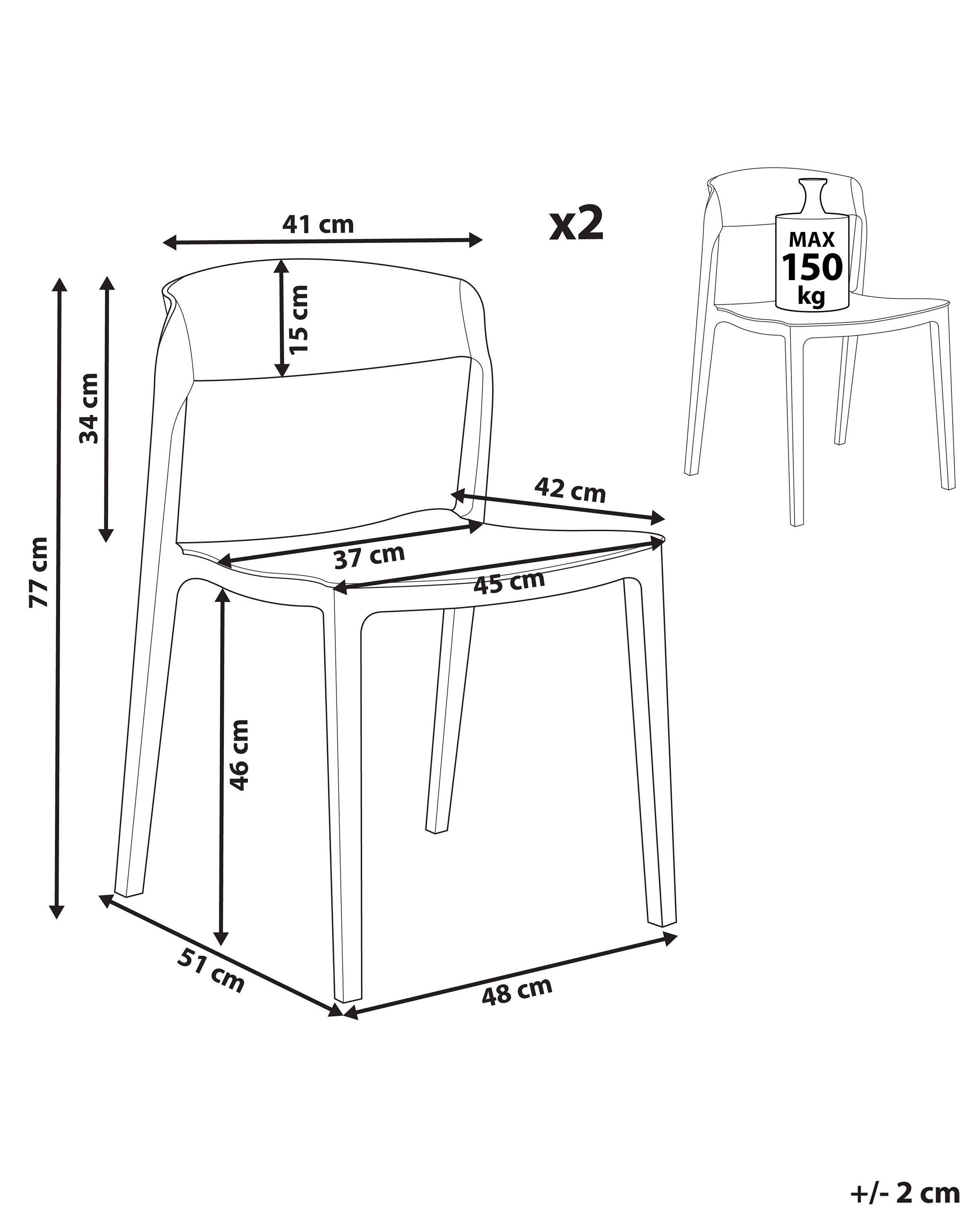 Beliani Chaise de salle à manger en Polypropylène Moderne SOMERS  