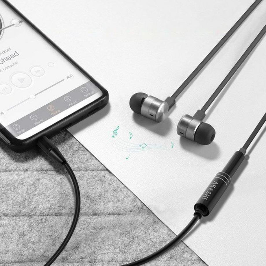 Akashi  Cavo Audio Jack 3.5 maschio-femmina AUX universale Lunghezza di 1m Akashi Nero 